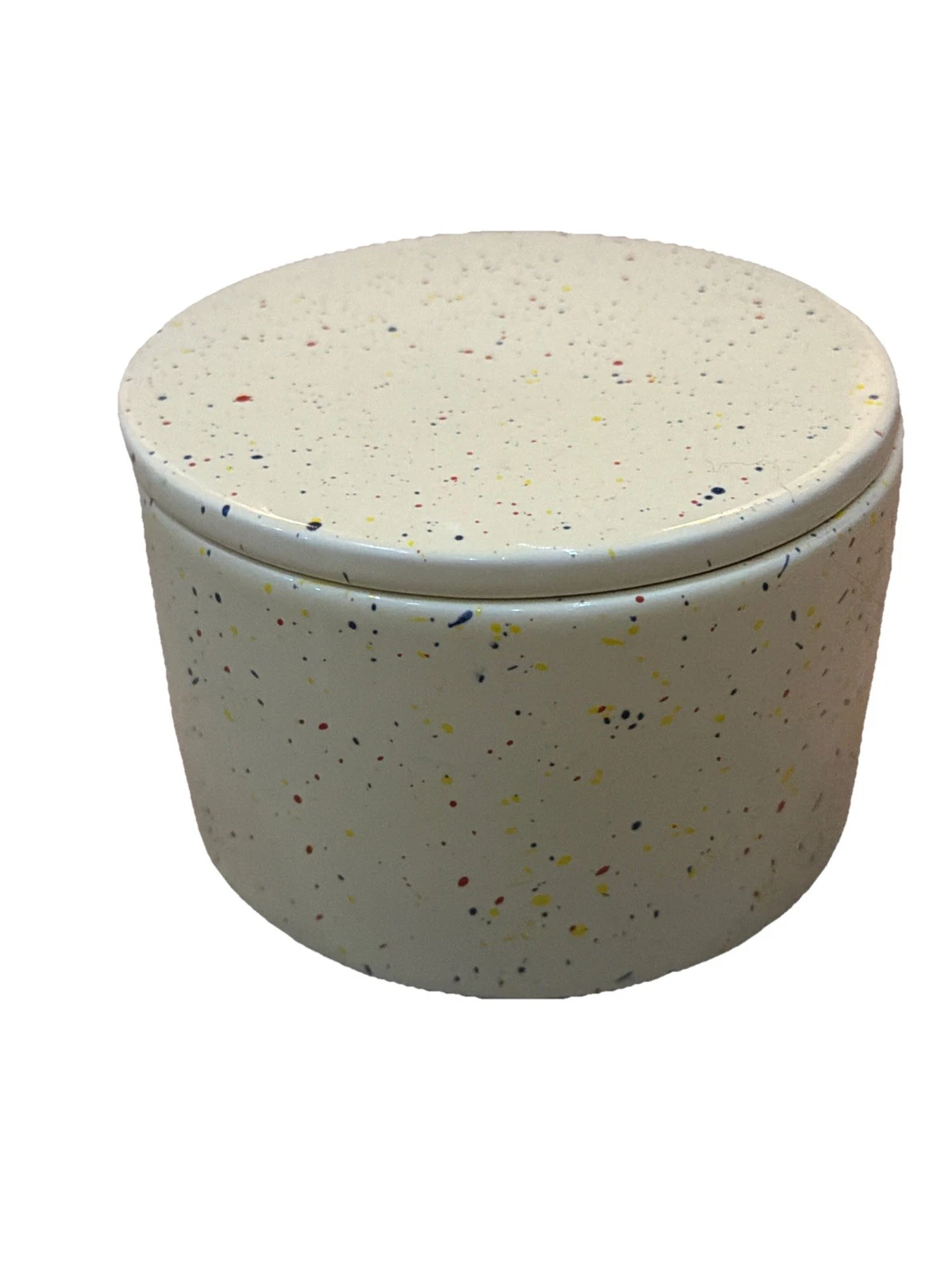 NEW Yellow Italo Home Ceramic Storage Jar Lidded Storage Container Speckle Decor