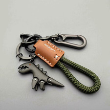 Car Keychain Leather Braided Metal Woven Rope Pendant Vibe Car Pendant Motorcycl