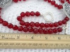 Vtg Faceted Red Crystal Glass Bead  Strand Toggle Clasp Necklace & Bracelet Set — photo 7
