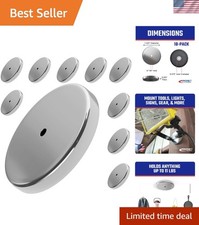 10 Pack of Nickel Plated Ceramic Round Magnets - 1.425" Diameter, Durable Design