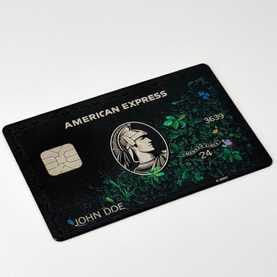 #ad AMX Custom Floral Black Card with Small Large Chip 2026 Customizable Card $150.00