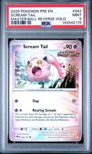 Pokemon PSA 9 Scream Tail 042 Master Ball Reverse Holo Prismatic Evolutions 2025