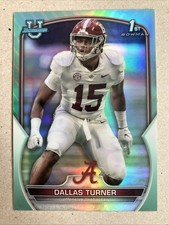2022 Bowman University Chrome - Dallas Turner #6 Aqua Refractor /299 (RC)