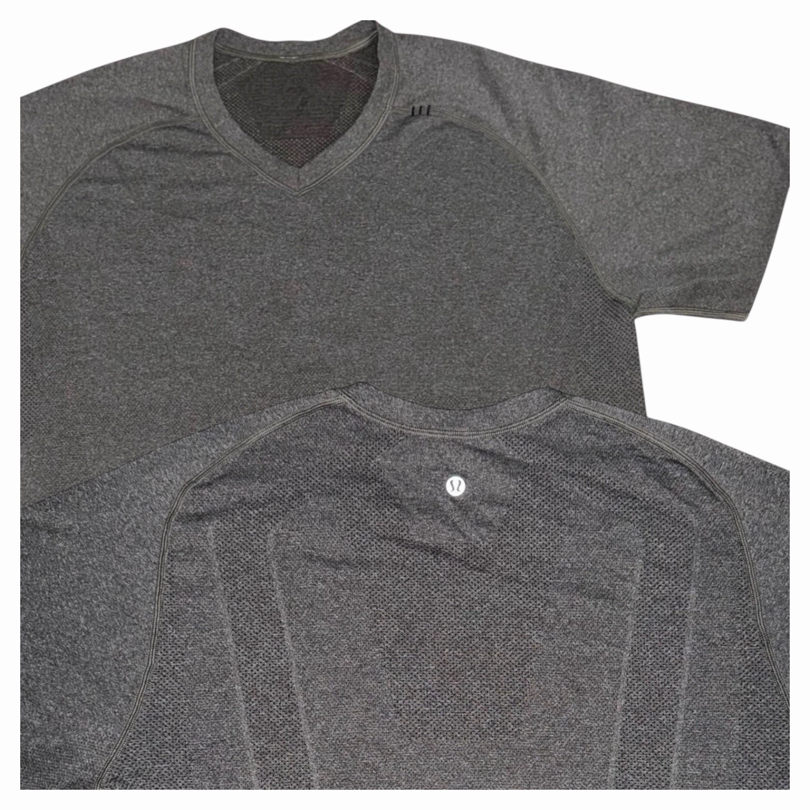 Lululemon Metal Vent Tech Gray T Shirt Men Large Training Gym Workout V Neck