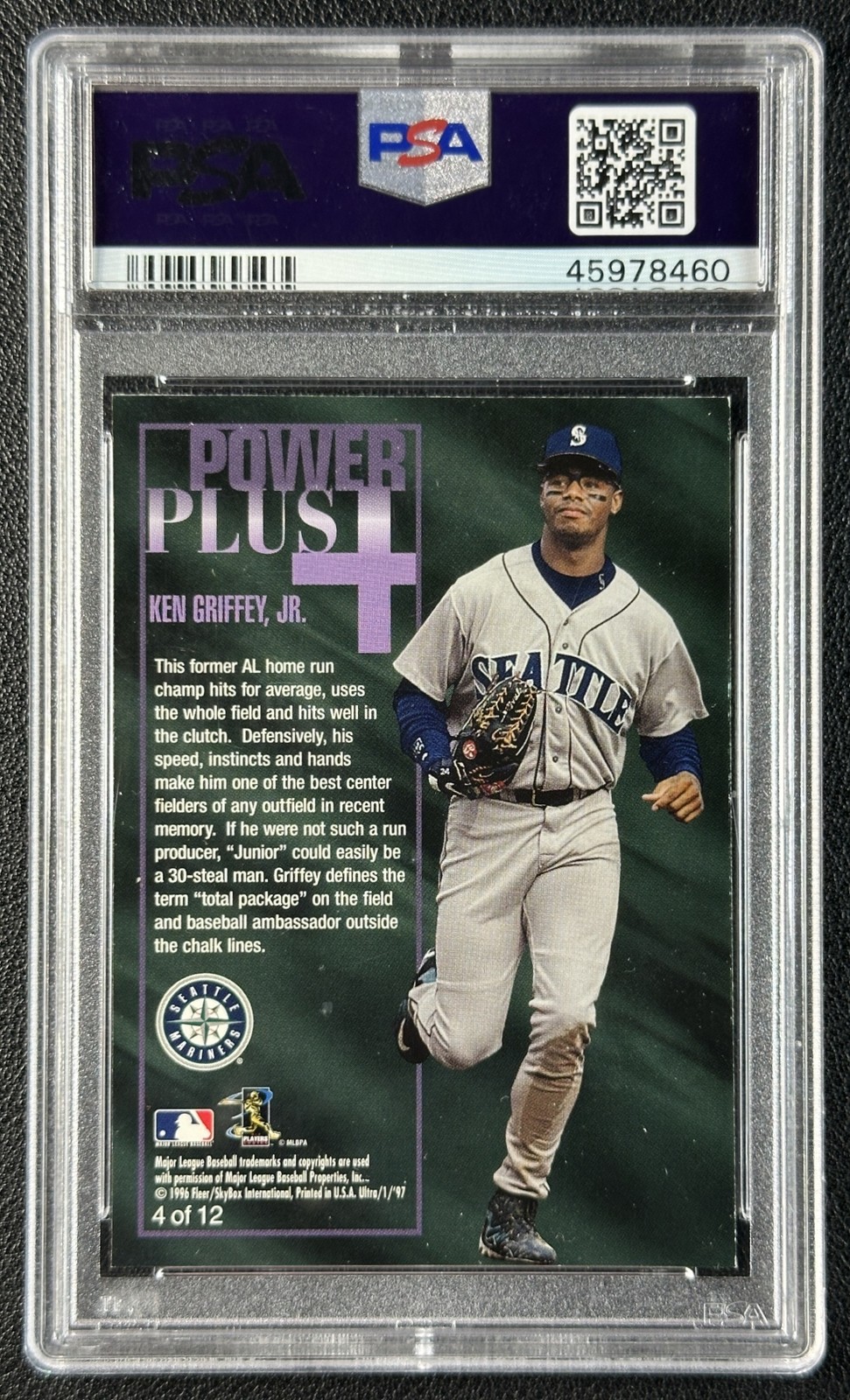 POP 3! KEN GRIFFEY JR. PSA 9 1997 FLEER ULTRA #4 POWER PLUS MARINERS 8460 view 2