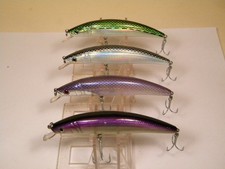 4 Lews Speed Minnow Purple Silver Baby Bass 4" rattle jerkbait crankbait lure