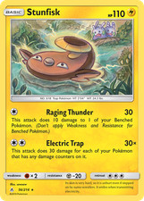 Stunfisk 56/214 Rare Unbroken Bonds Pokemon Reverse Holo Near Mint