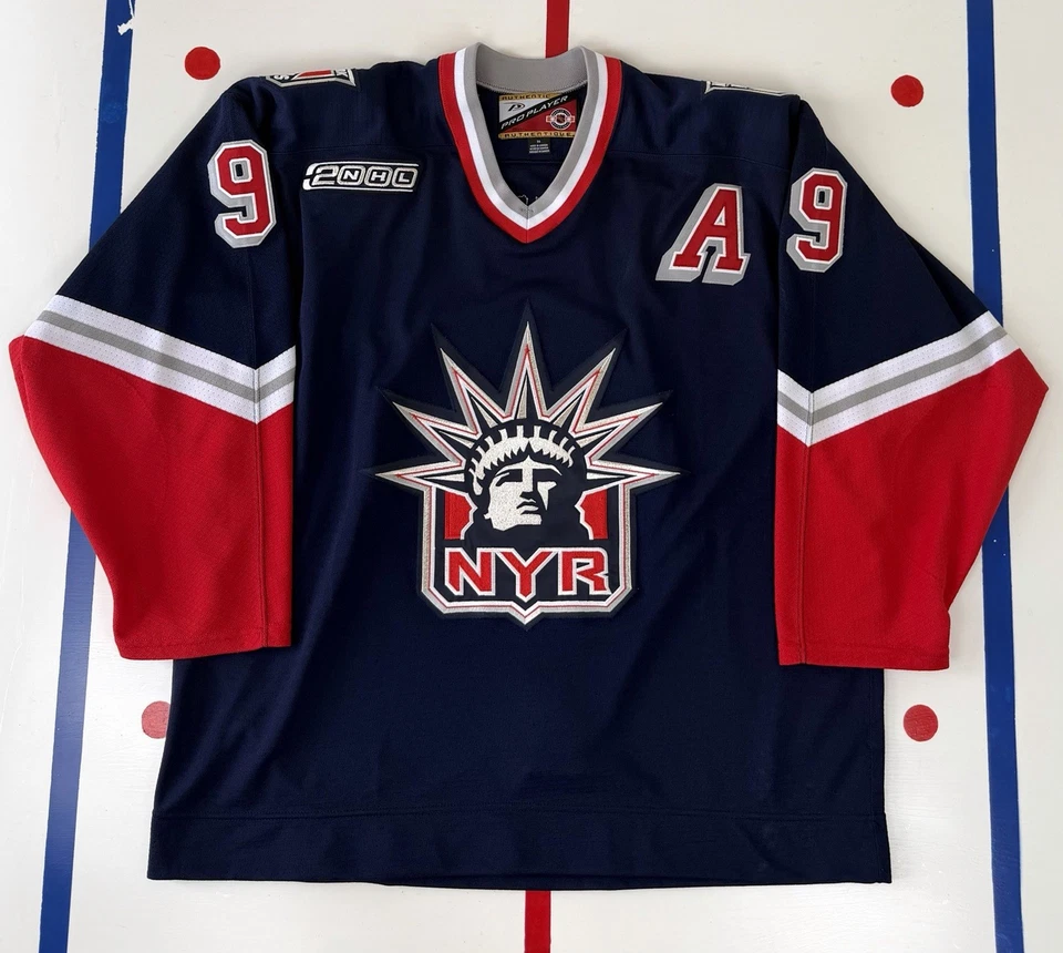 New York Rangers Adam Graves Vintage Authentic Pro Player Lady Liberty Jersey 56 - Image 4 of 4