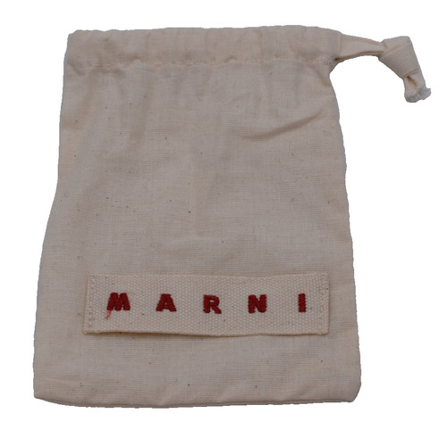 MARNI Drawstring Dust Bag Cream Cotton - Small Storage Travel Pouch 5.75"x4.25"