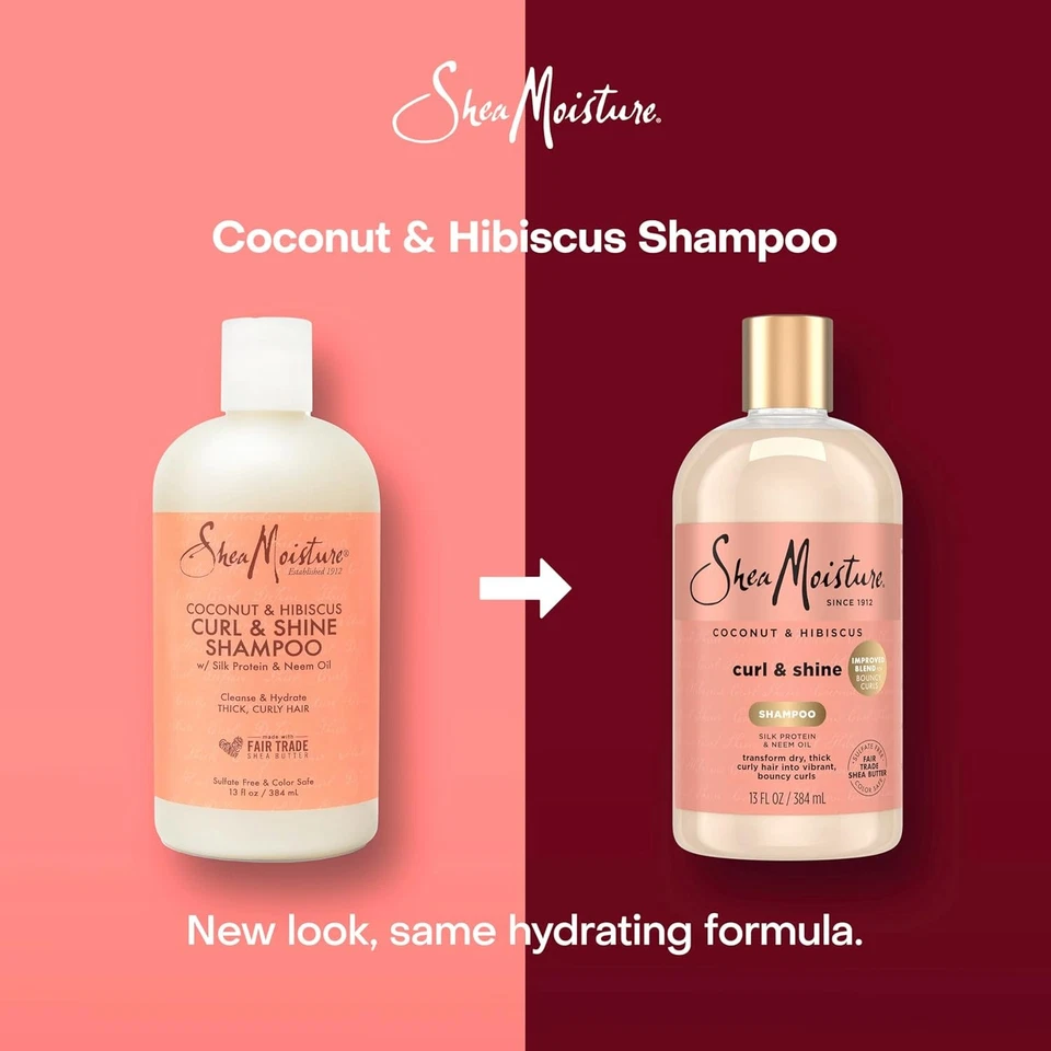 SheaMoisture Coconut & Hibiscus Curl & Shine Shampoo for Curly Hair - Image 3 of 4