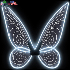 Quescu Light up Fairy Wings for Adults,Electroluminescent Wire LED Butterfly Win