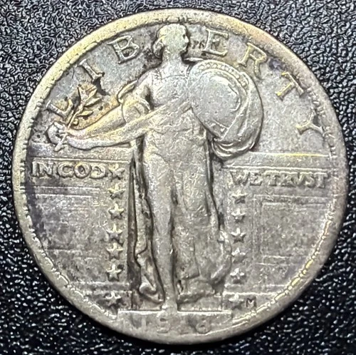 1918-P Standing Liberty Quarter 25c Choice VF Details