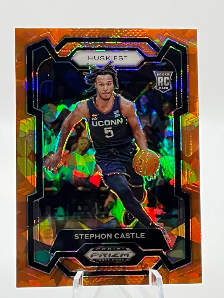 2024 Panini Prizm Draft Picks Stephon Castle #17 Orange Ice Prizm (RC) UCONN
