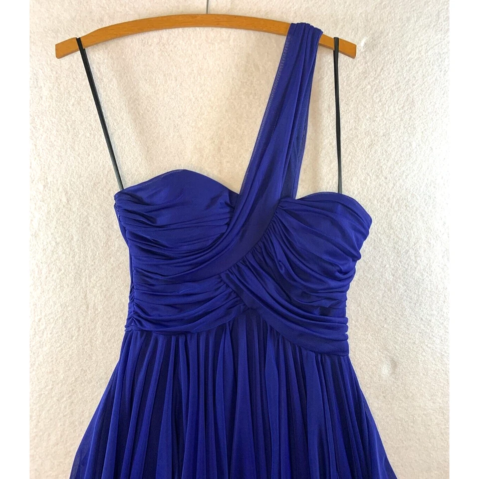 Vestido Formal Vintage Para Mujer Y2K Talla 5 Púrpura Un Hombro Dobladillo Medusa Hada Baile de graduación Foto 4 de 4