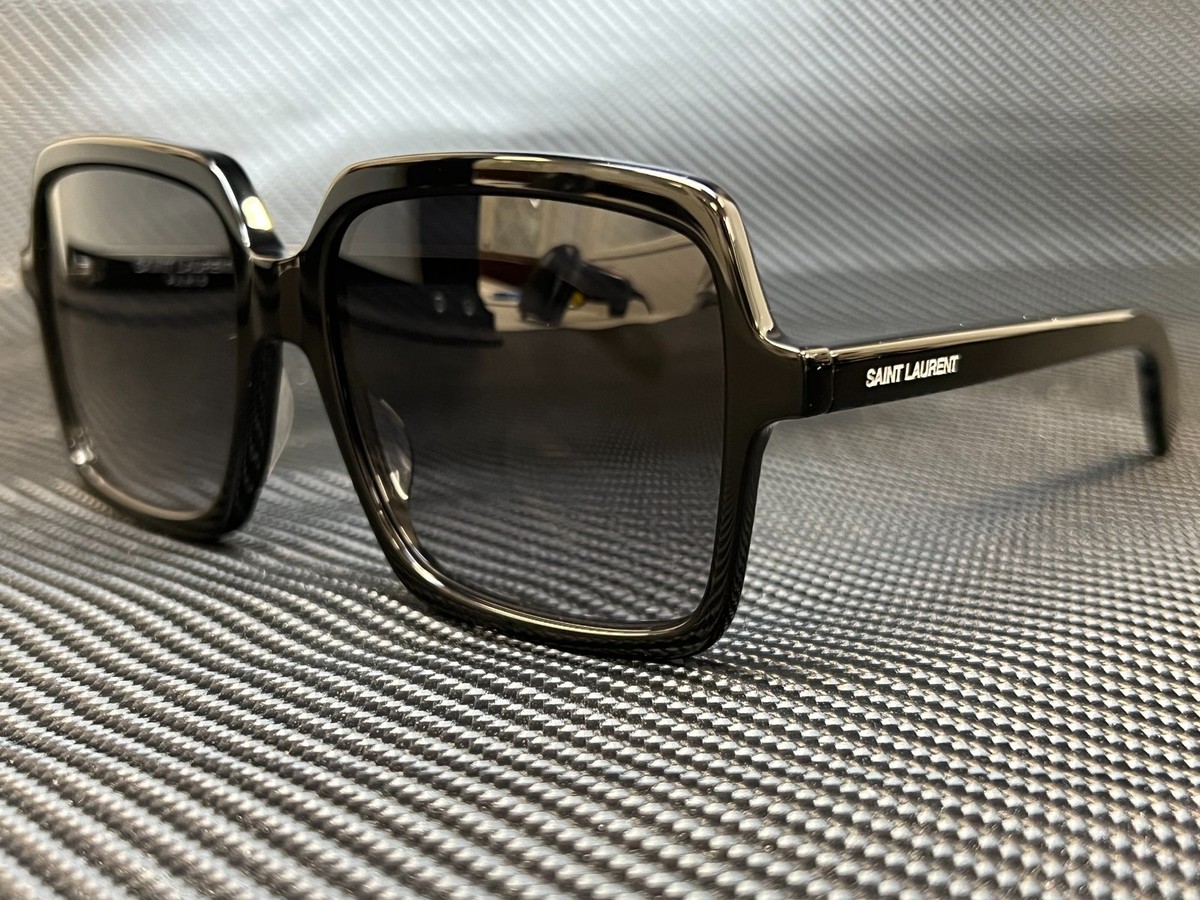 SAINT LAURENT SL 174 001 Black Square Round Women