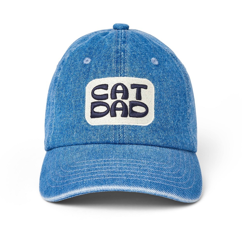 The Cuddle Collab ''CAT DAD'' Baseball Cap, Denim Blue