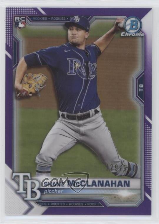 2021 Bowman Chrome Purple Refractor 129/250 Shane McClanahan #8 0x5e