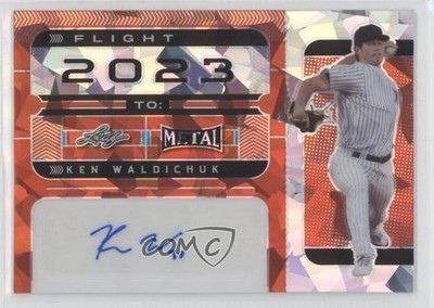 2022 Leaf Metal Flight 2023 To Orange Crystals 1/2 Ken Waldichuk Auto 4z8