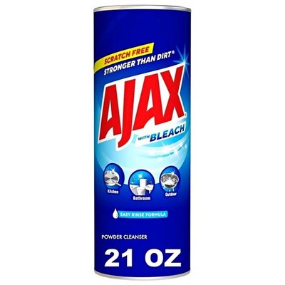Ajax With Bleach Powder Cleanser Unscented 21 oz for Kitchen and Bathroom,+More!