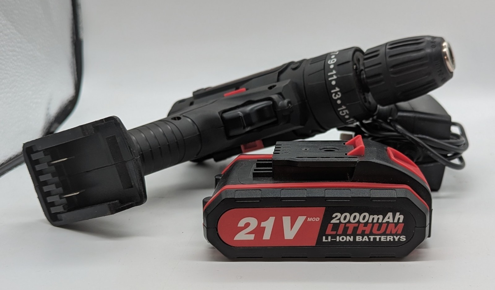 Muwei 21V Cordless Drill Driver 2.0Ah Li-Ion Battery Charger 10mm 50Nm (A) image 4