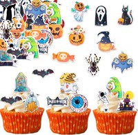 Essbare Halloween Tortendeko 60 StüCk Spinnen FledermäUse Geister Muffin Deko