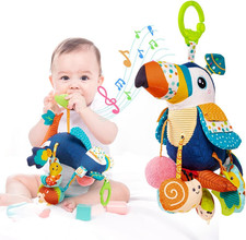 Jollybaby Musical Activity Pull String Hanging Toy for Baby Stroller Car Seat Cr