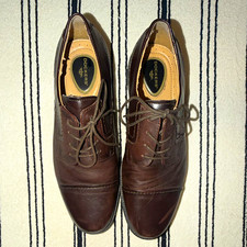 Dockers Men's Brown Leather Cap Toe Lace-Up Oxford Dress Shoes 10.5 M