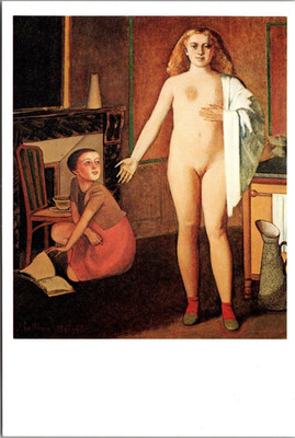 THE ROOM Oil Painting by BALTHUS art 4x6 risque Postcard