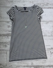 GAP Boatneck Striped T-shirt Dress Cap Sleeves Sz Small Classic Nautical Casual