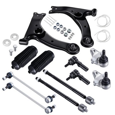 12pc Front Lower Control Arms Tie Rods Kit for 2009-2013 Toyota Matrix 1.8L l4