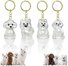 4 Pack Dog Hair Keychain Set for Pet - Keepsake Bottle to Preserve Fur Memor