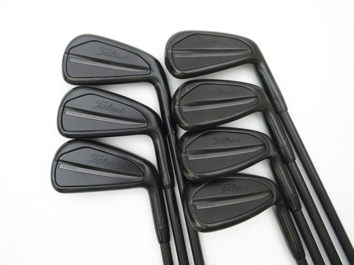 Used Titleist T200 Black Iron Set 4-PW AMT Black S300 Stiff Flex