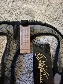  NWT  DITA VON TEESE THONG SHEER LACE BLACK WITCHERY SZ S   SEXY  NWT!!!  