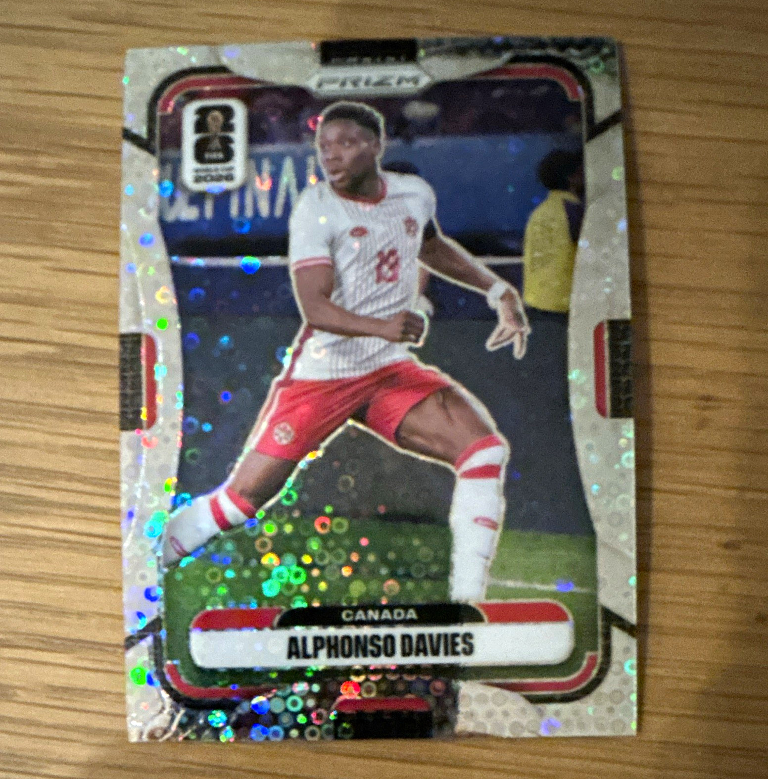 Panini Alphonso Davies 2026 Prizm FIFA World Cup White Disco Prizm #165