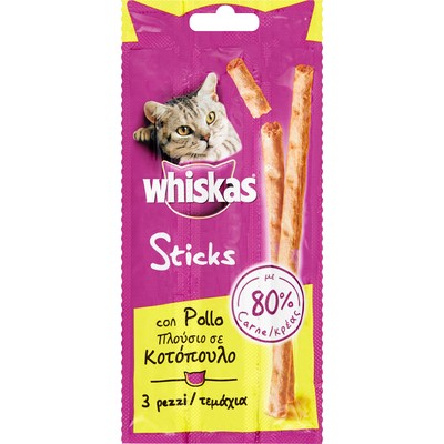 WHISKAS 28 CONFEZIONI - GATTO STICKS POLLO GR.18 4008429046483