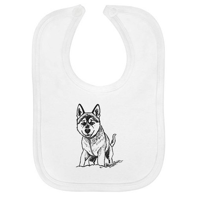 Baby-Lätzchen ''Norwegischer Elchhund'' aus weicher Baumwolle (BI00059325)