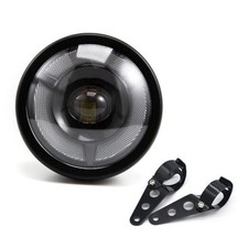 Motorcycle Headlight 5.75 inch Round LED with Mounting Brackets style B