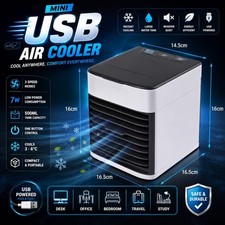 Portable Mini Air Cooler Mist Fan Humidifier USB Ice Cold Personal AC Fan