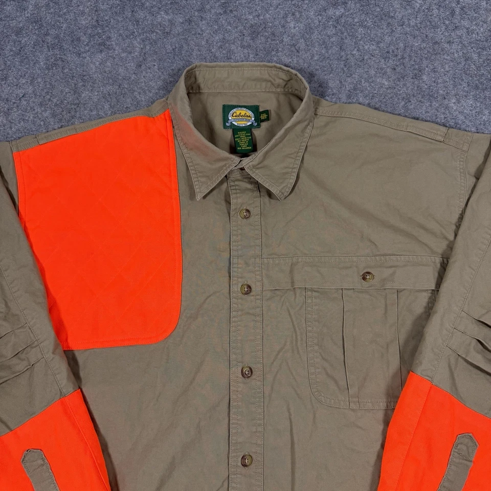Cabelas Outdoor Gear Hunting Hi-vis Long Sleeve Shirt Men's Size 2XL XXL Brown - Image 2 of 4