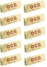 10x OCB Organic Rolling Papers Single Wide 50Lvs Best Price! FREE USA Shpd