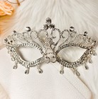 Venetian Masquerade Mask, Mardi Gras Silver Mask, Elegant Teardrop Party Mask