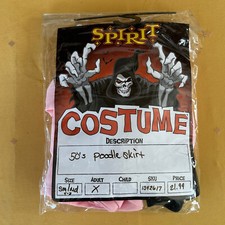 Spirit Halloween Adult 50 s Poodle Skirt Costume Size S-Medium 4-8