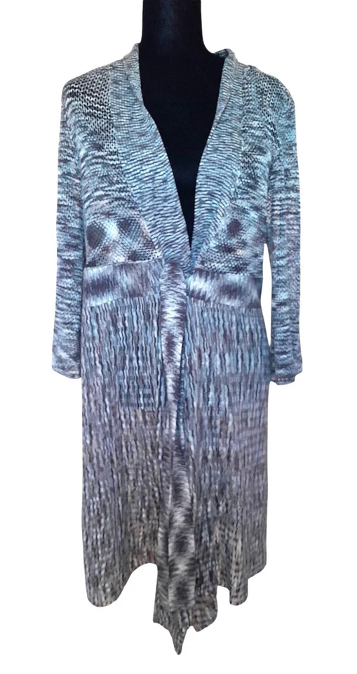 Cárdigan largo informal cómodo ligero tejido abierto para mujer talla XL Foto 2 de 4