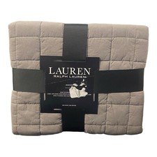Lauren Ralph Lauren Asher Euro Sham Gray Quilted 100 Cotton New