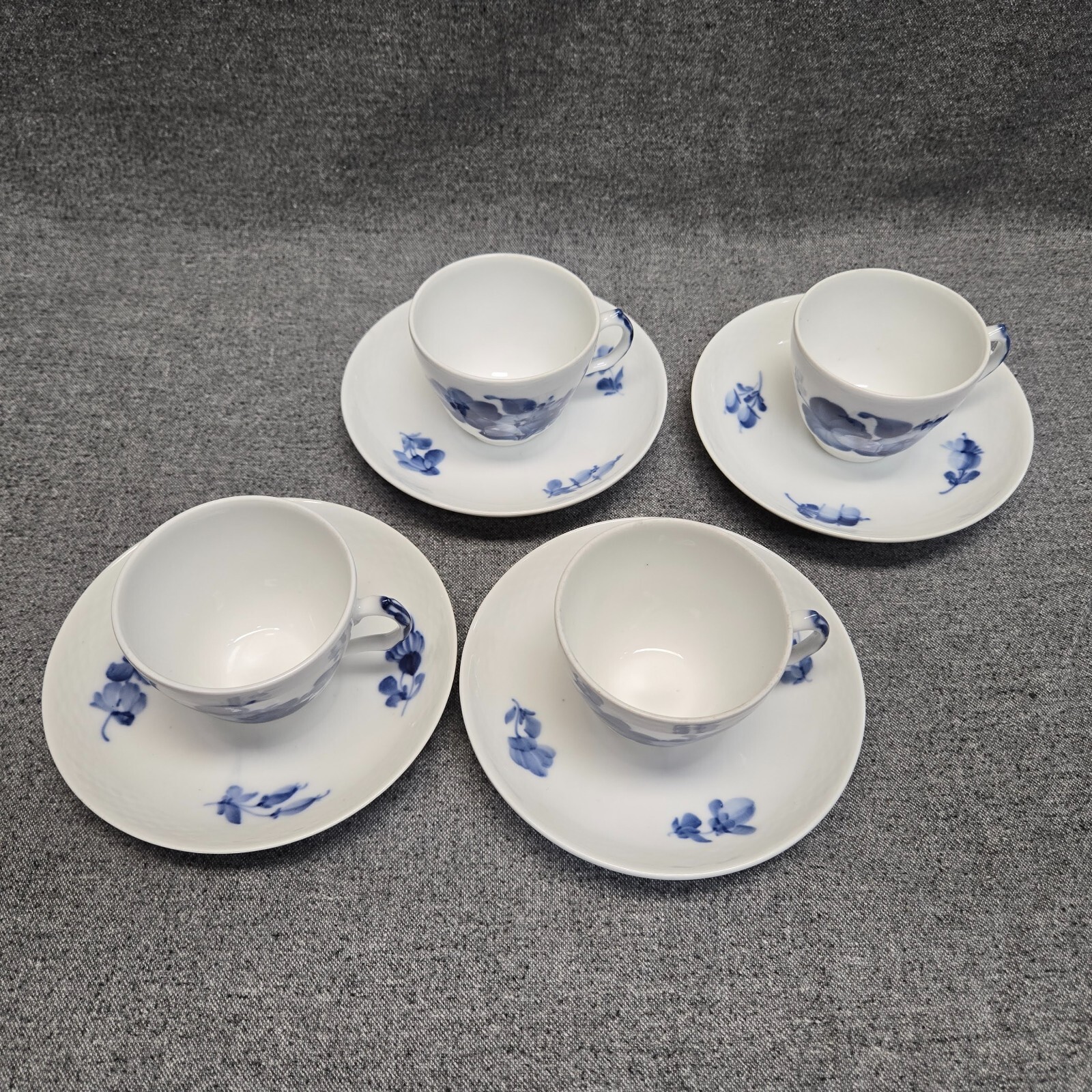 Royal Copenhagen Blue Flower Coffee Cup & Saucer - 8040 - Set of 4 - 2nd quality
