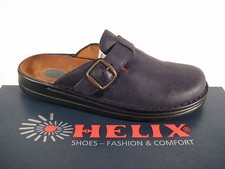 Helix Mens Clogs Mules Mules Shoes Sandals Sabot Black Leather