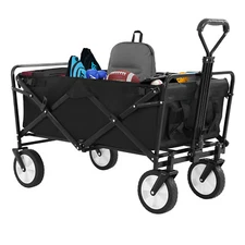 Collapsible Wagon Folding Foldable Garden Cart w/ Large Capacity, 330lb Capacity