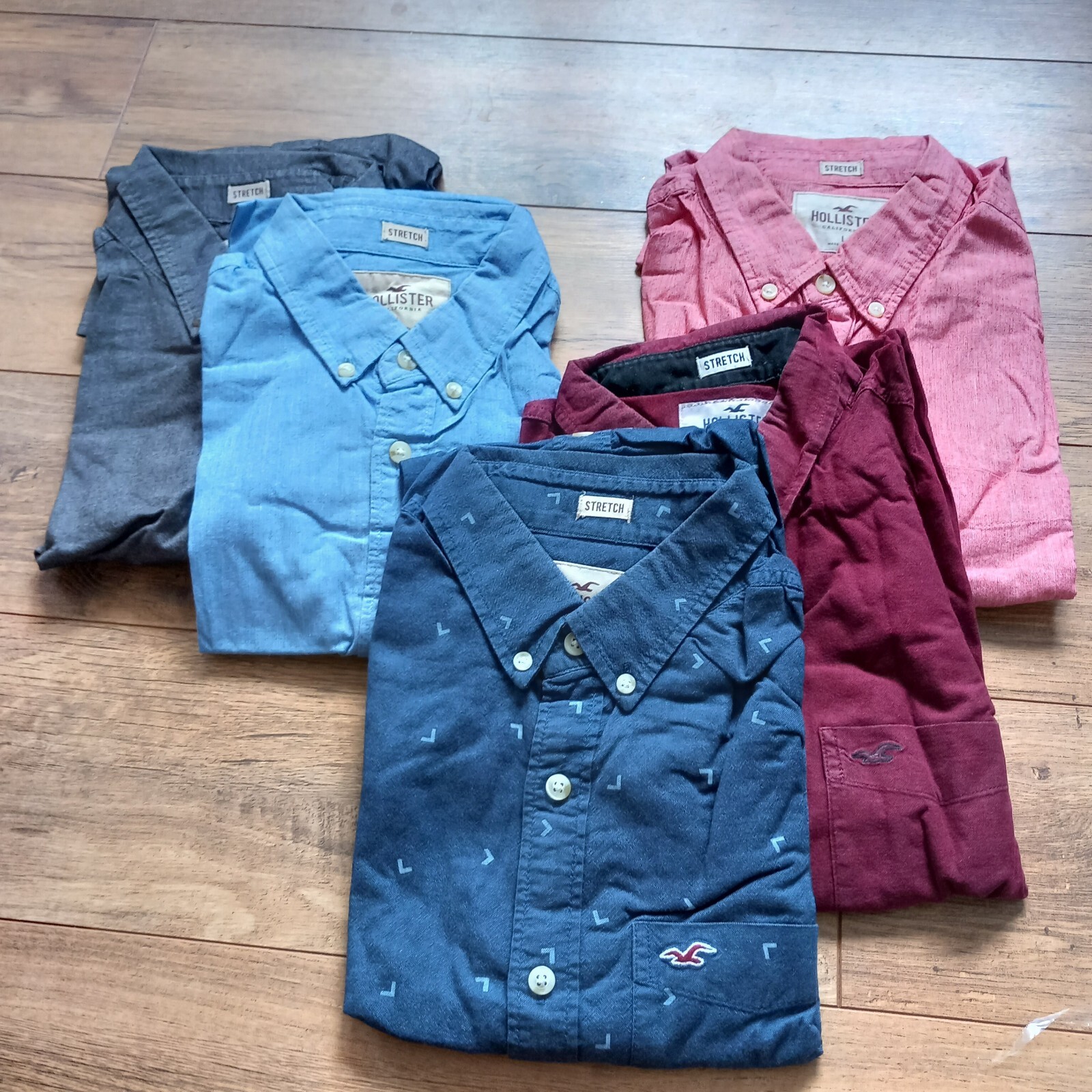 5 x Hollister Button Up Shirts Mens L 40