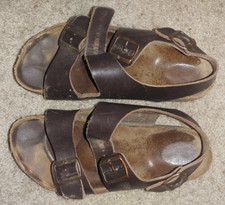 Vintage Birkenstock Leather Sandals L11M9 Size EU 42 US 9 Made in Germany 11.5"
