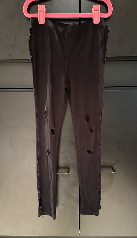 Art Class Girls Size 7/8 Black Very Distressed Leggings 